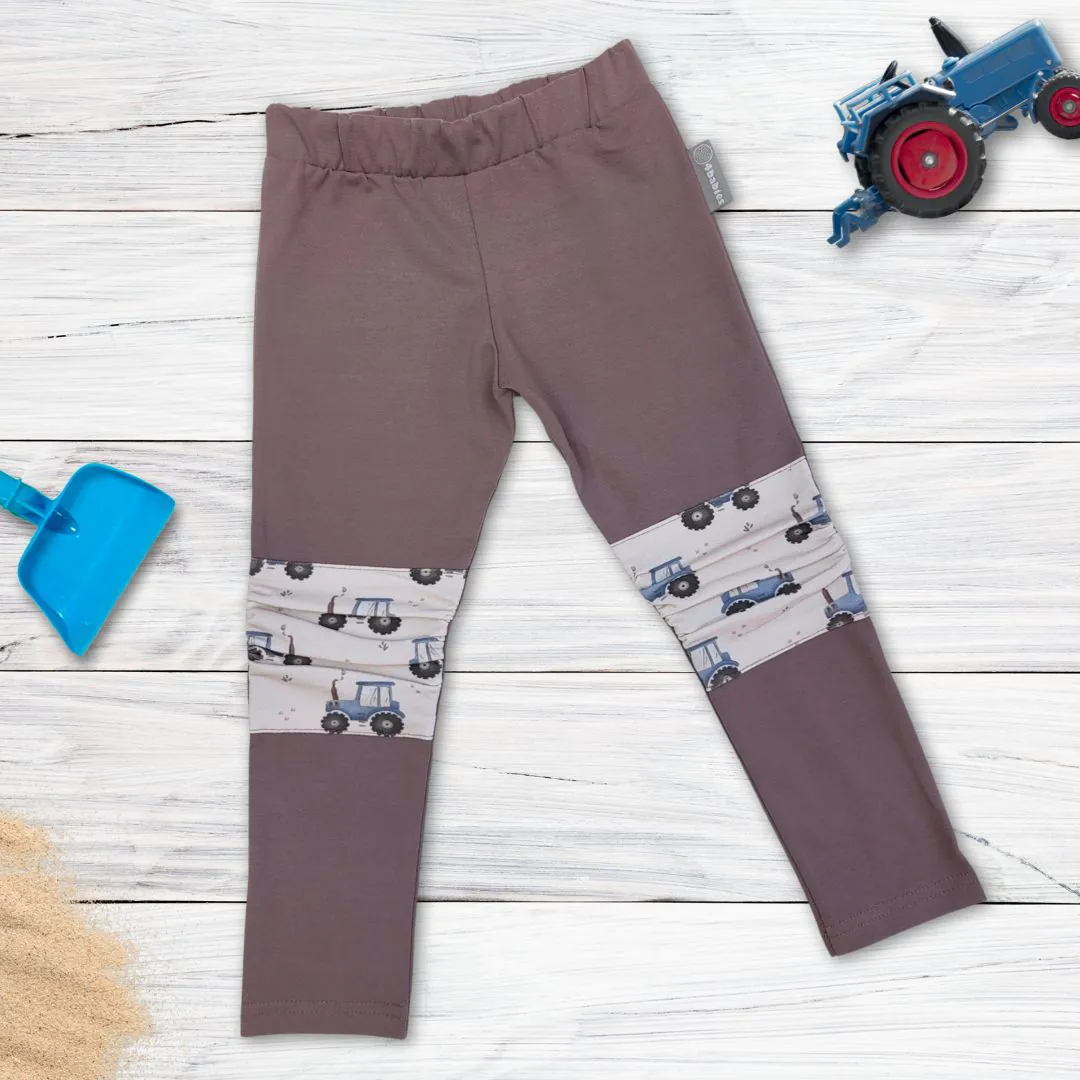 4BABIES Térdfoltos leggings, földbarna & kisgazda - Image 4