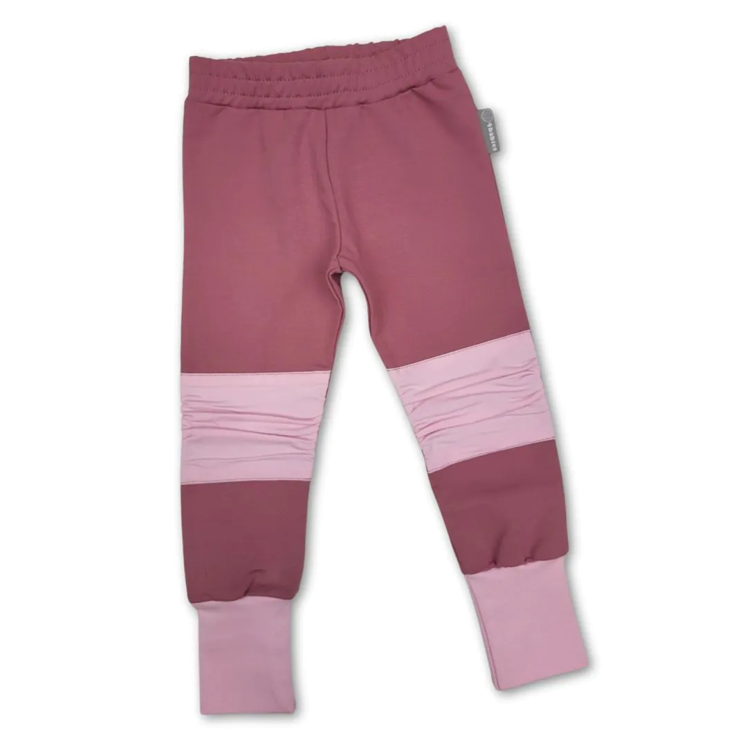 4BABIES Térdfoltos szabadidő nadrág, mályva & rózsaszín