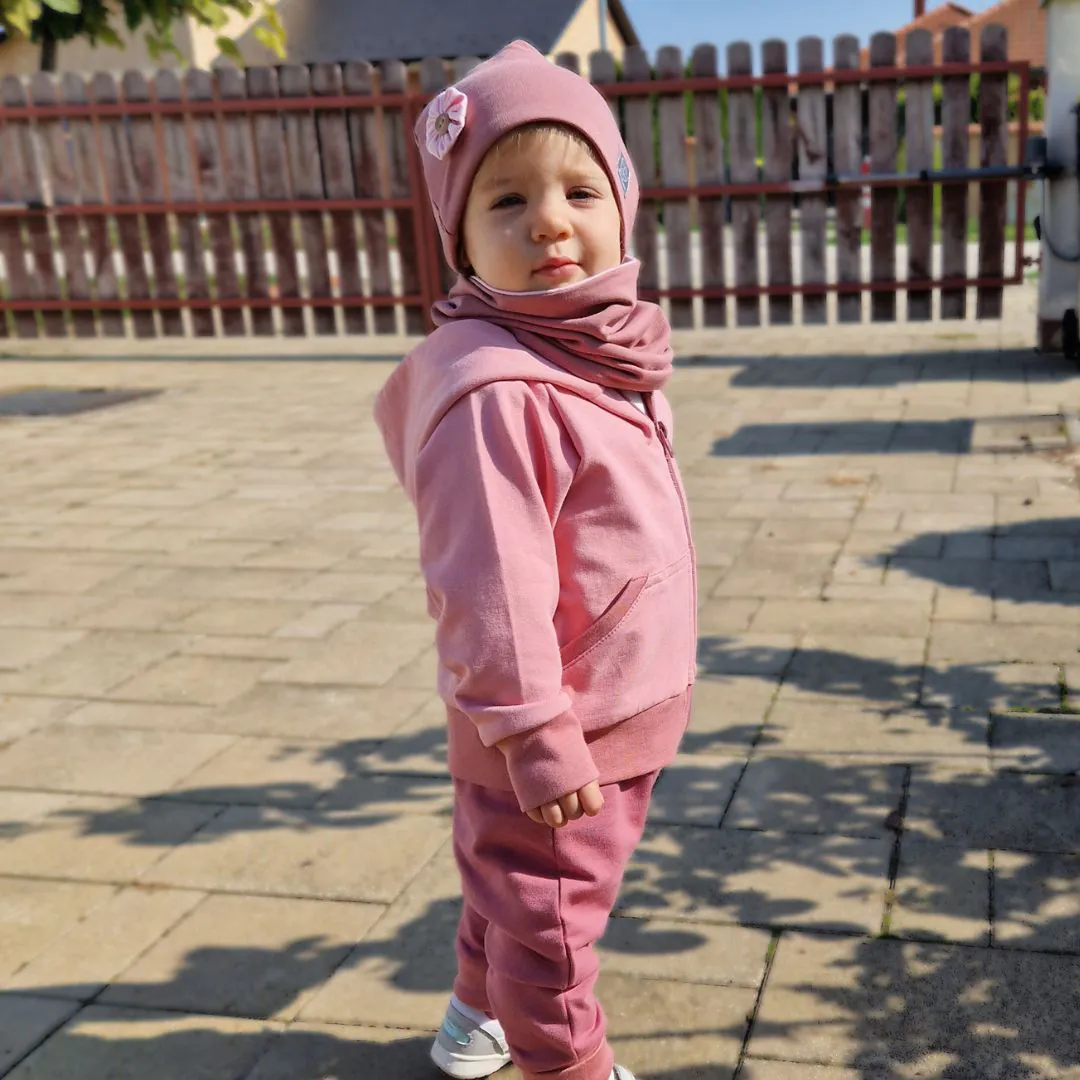 4BABIES Kapucnis-cipzáros kislány pulcsi, mályva - Image 2