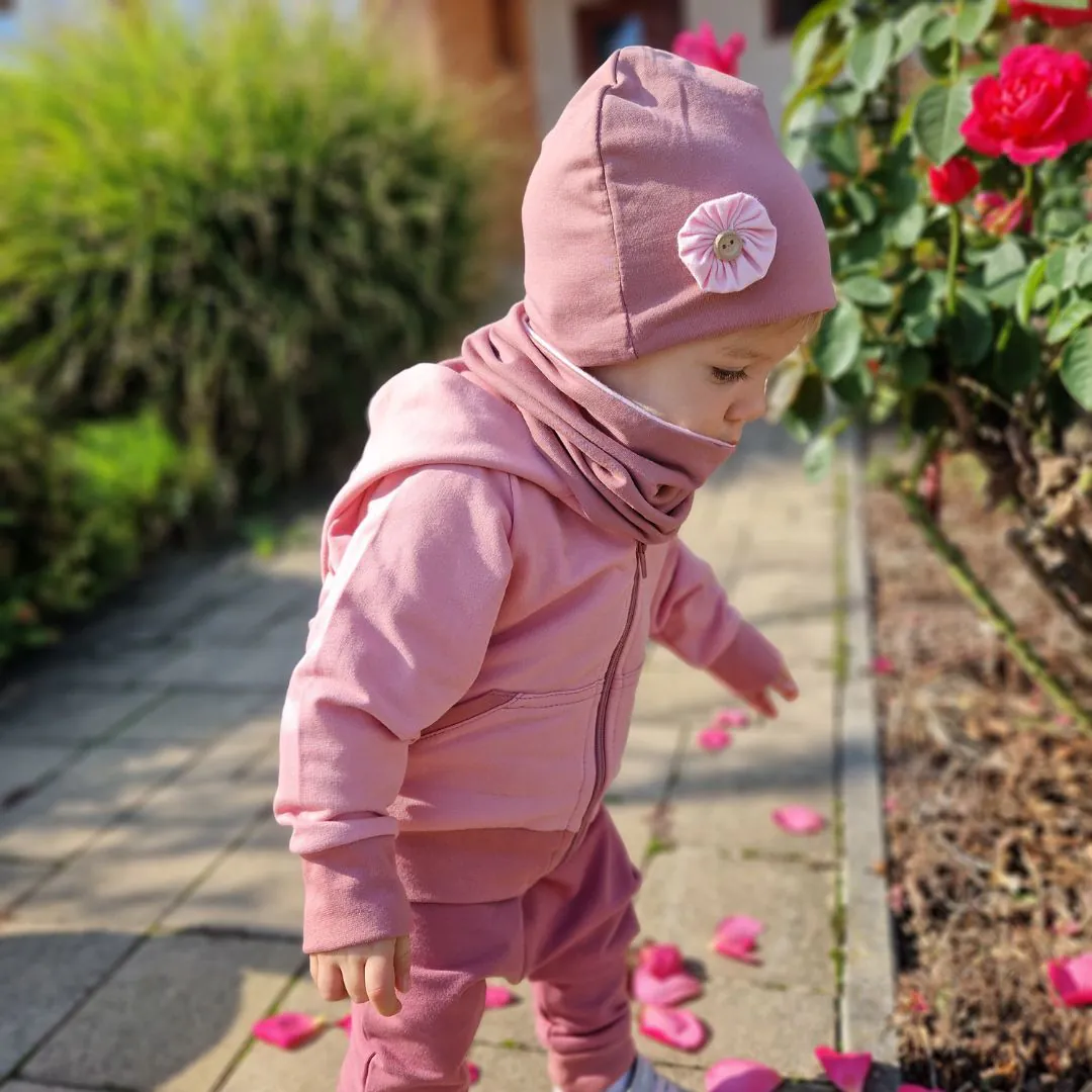 4BABIES Kapucnis-cipzáros kislány pulcsi, mályva - Image 3