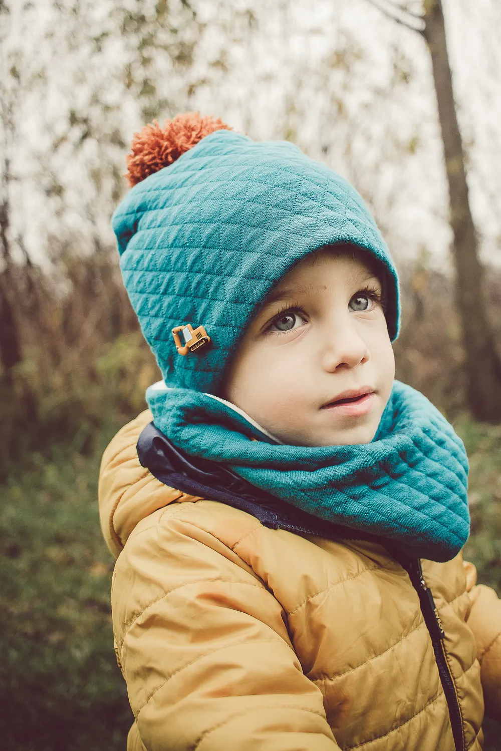 4BABIES "Steppelt petrol" téli sapka & sál szett - Image 2