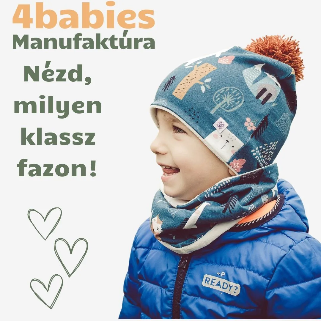 4BABIES Téli sapka, bordás karamell & sötétbarna pompon - Image 2