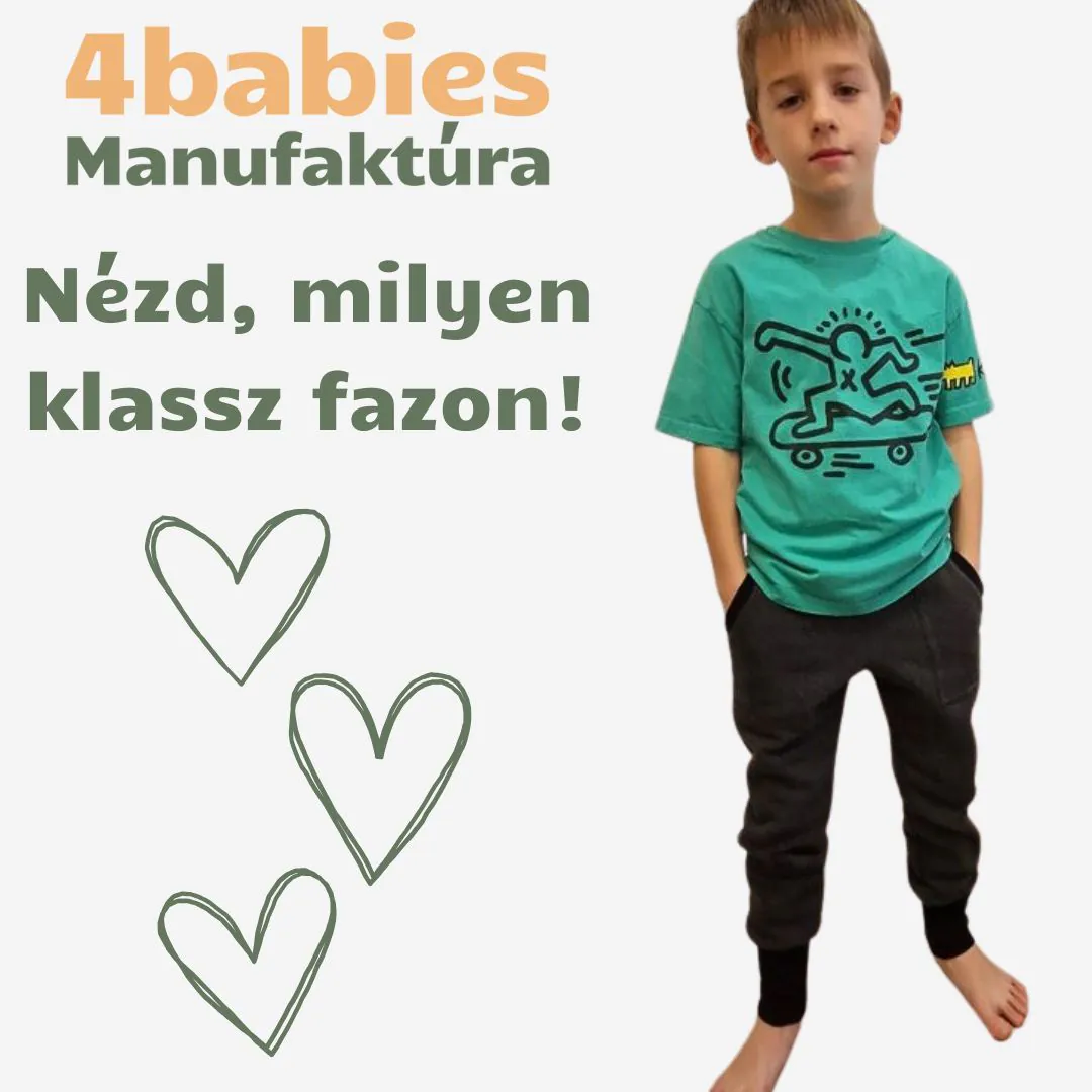 4BABIES Bolyhos szabadidő nadrág, melír kék & farmerkék - Image 7