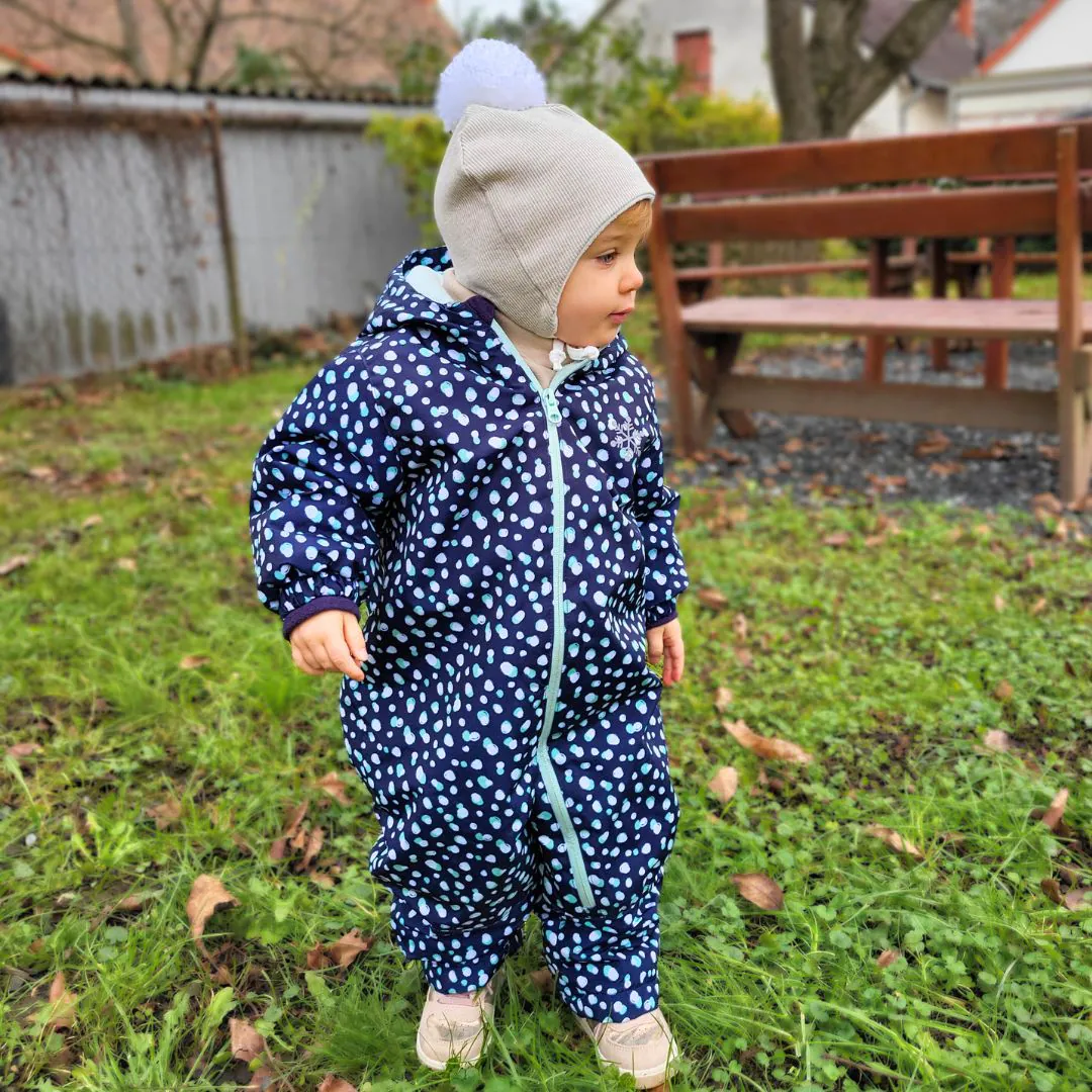 4BABIES Téli kötős babasapka, bordás bézs & fehér pompon - Image 2