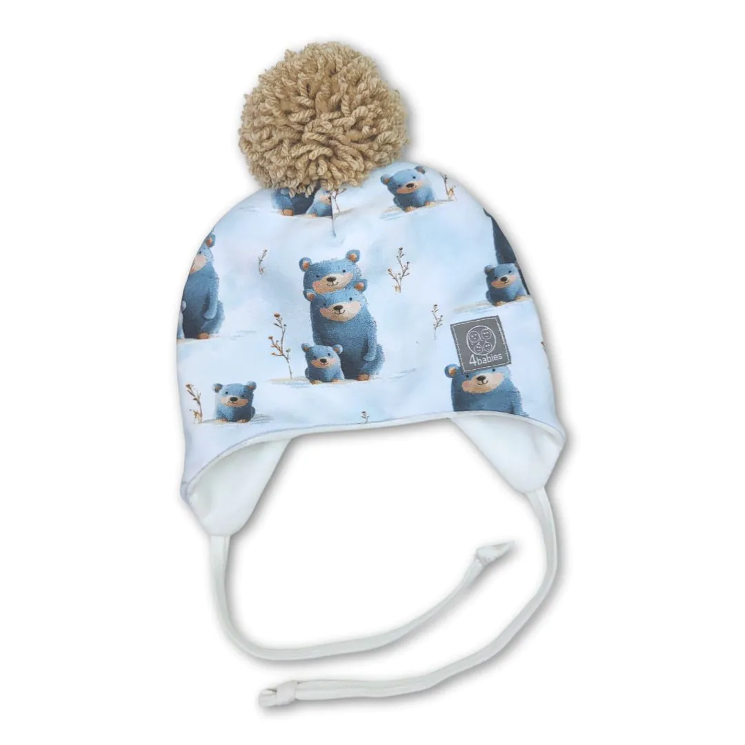 4BABIES Téli kötős babasapka, Dörmikék
