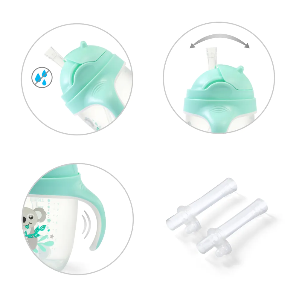 BabyOno 240ml szívószálas itatópohár, menta - Image 4