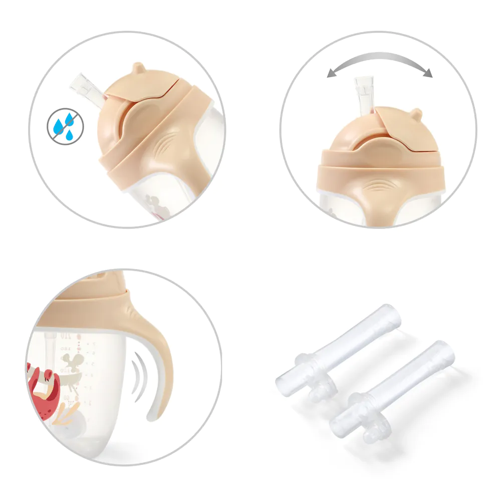 BabyOno 240ml szívószálas itatópohár, bézs - Image 5