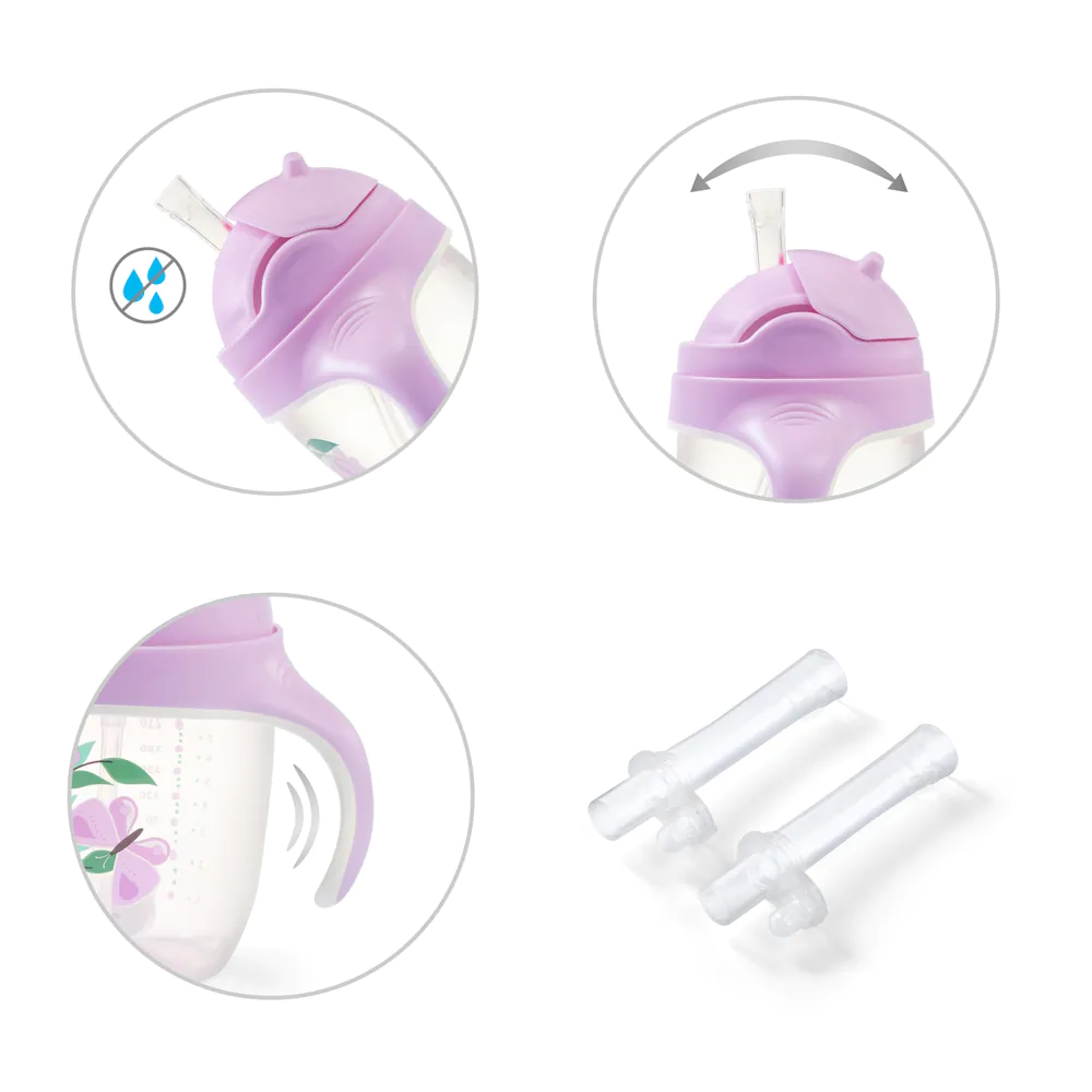 BabyOno 240ml szívószálas itatópohár, lila - Image 5