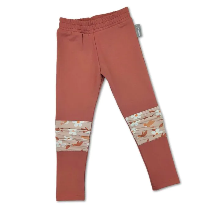 4BABIES Térdfoltos leggings, Púderbarna & Kolibri