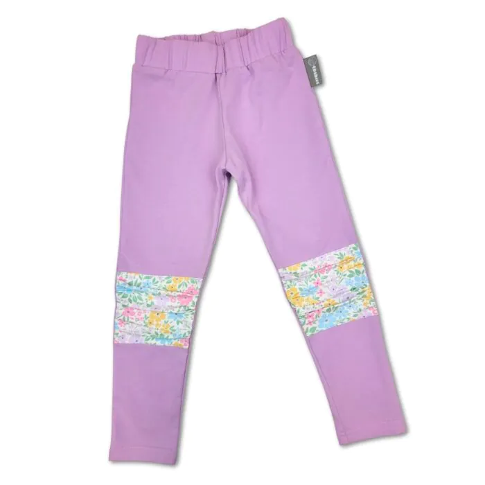 4BABIES Térdfoltos leggings, lila & summer flowers