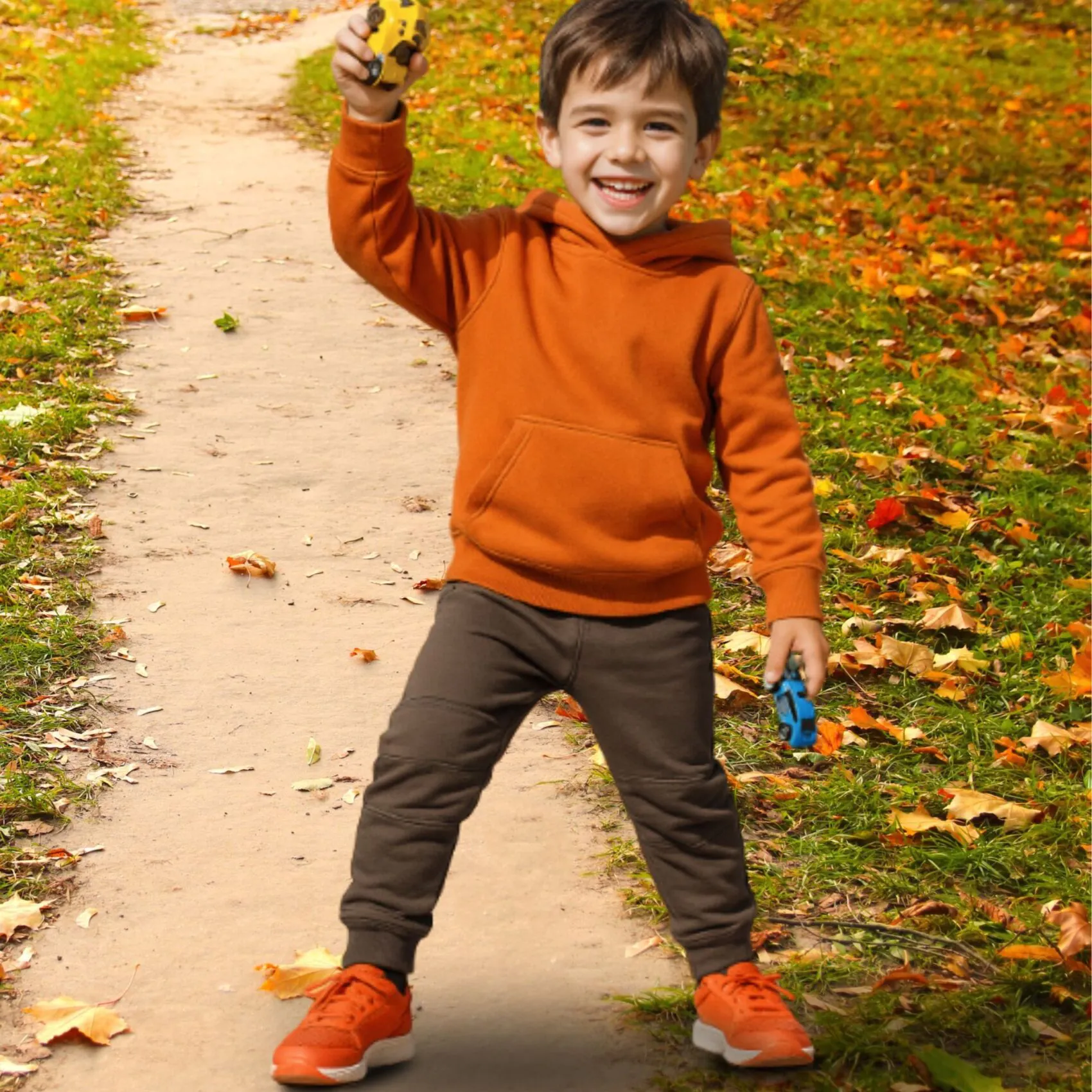 4BABIES "Rosszcsont" térdfoltos szabadidő nadrág, szürkésbarna - Image 2
