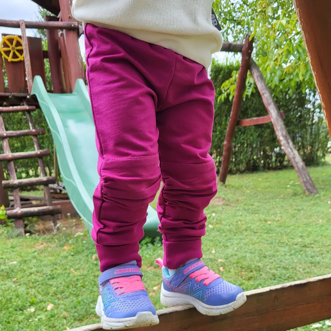 4BABIES "Rosszcsont" térdfoltos szabadidő nadrág, amarant - Image 4