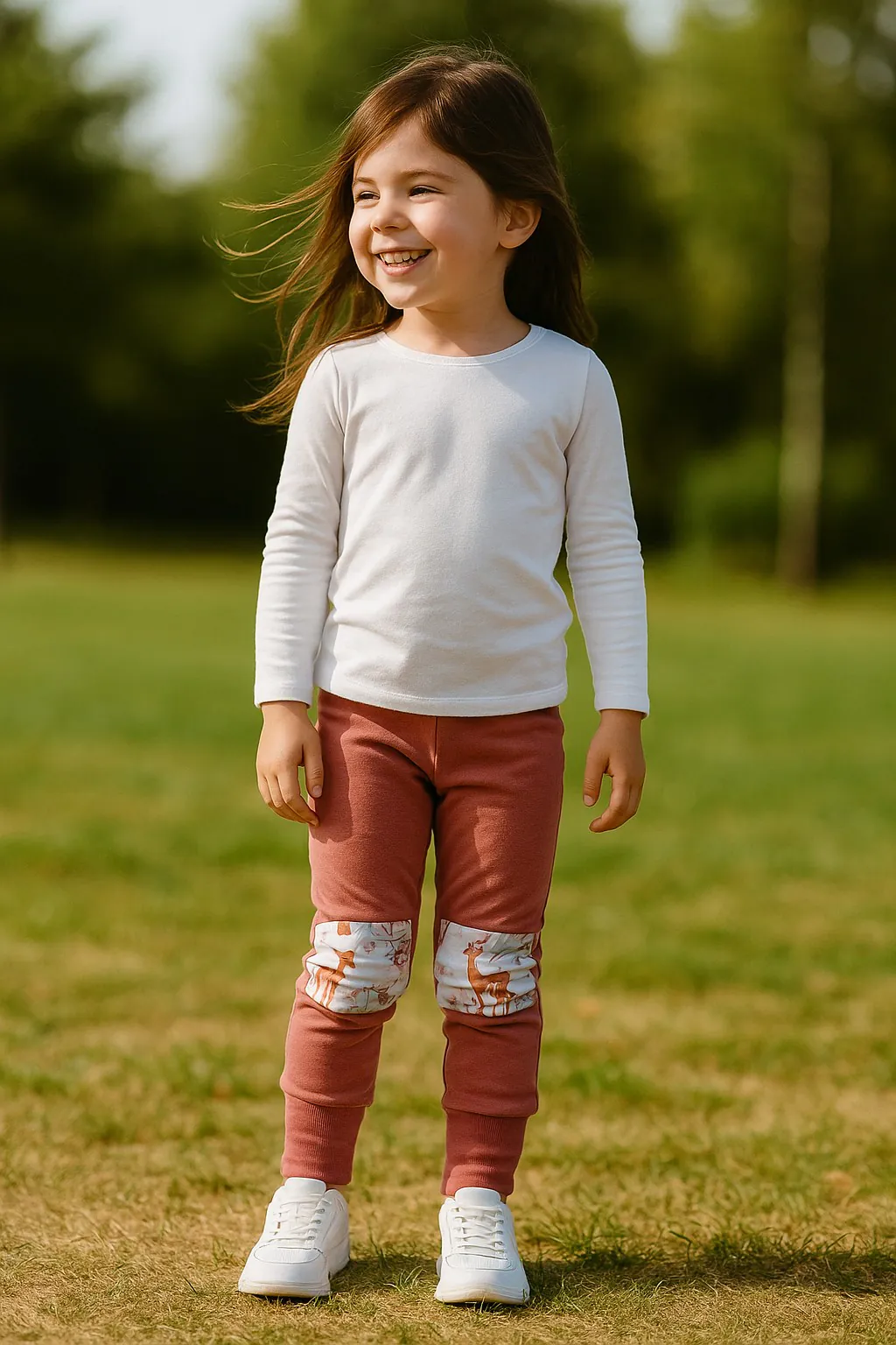 4BABIES "Rosszcsont" térdfoltos szabadidő nadrág, mályva & Kisgidám - Image 2