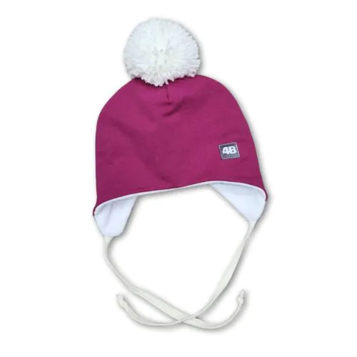 4BABIES Téli kötős babasapka, amarant