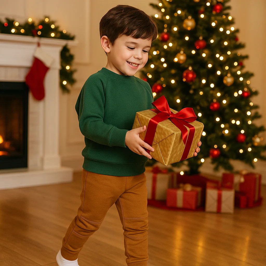 4BABIES "Rosszcsont" térdfoltos szabadidő nadrág, karamell - Image 2