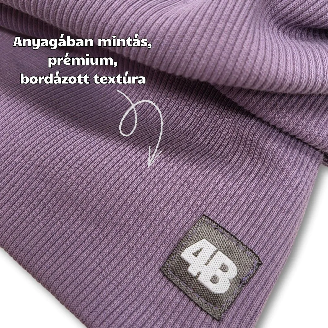 4BABIES Téli sapka & sál szett, bordás lila - Image 3