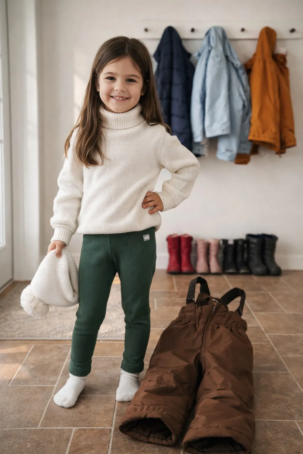 4BABIES Leggings, bordás zöld - Image 3