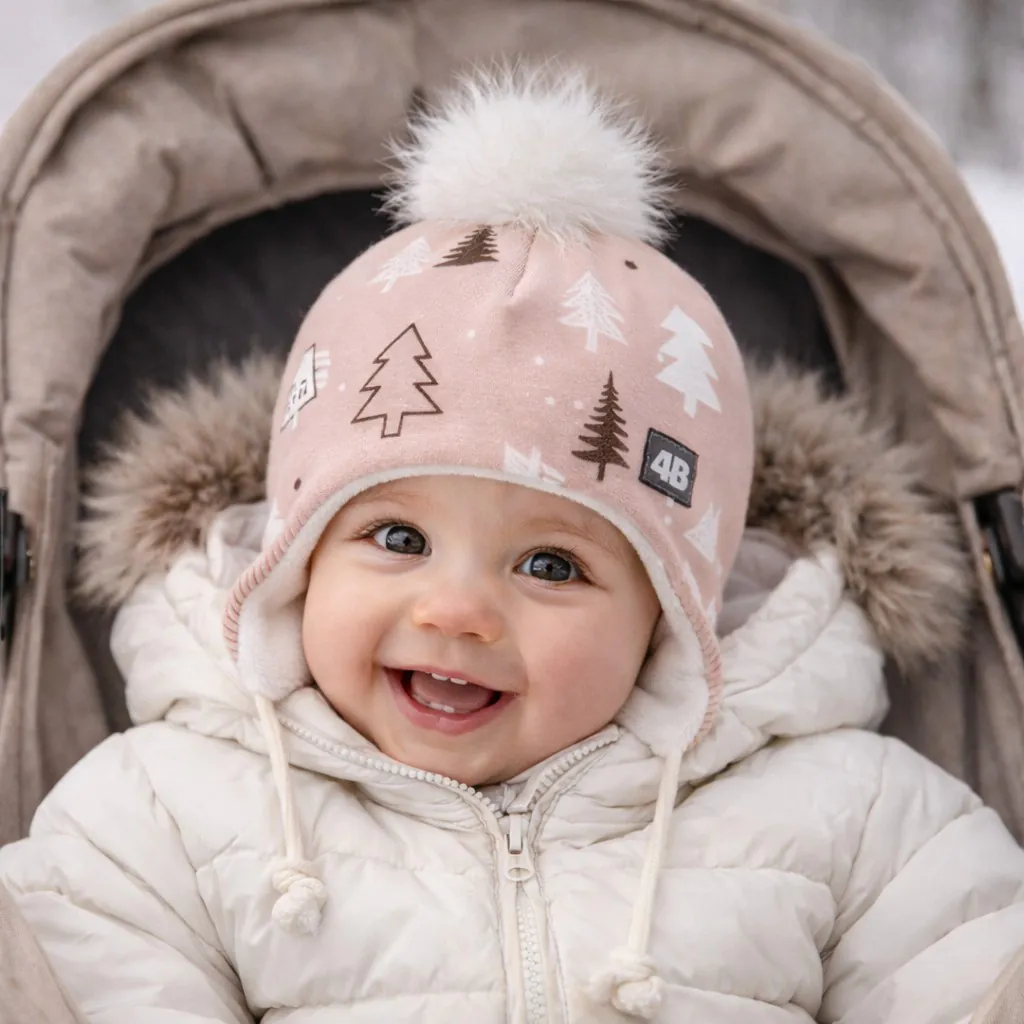 4BABIES "Bézs fenyves" téli kötős babasapka - Image 2