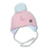 4BABIES Téli kötős babasapka, bordás rózsaszín