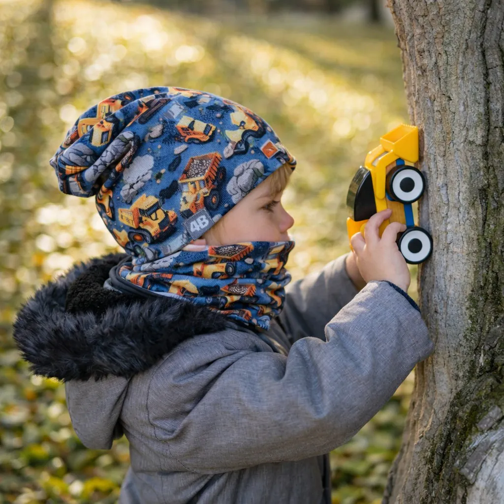 4BABIES "Bányagépek" sapka & sál szett - Image 2