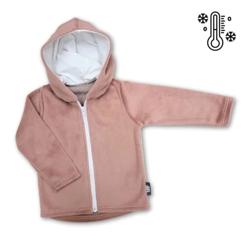 4BABIES Polarshield kapucnis pulóver, bézs szőrös