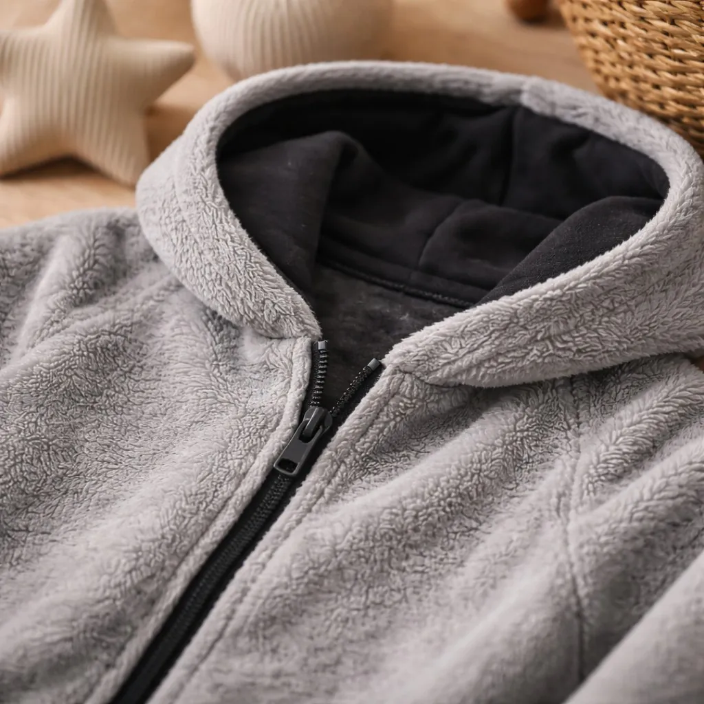 4BABIES Polarshield kapucnis pulóver, szürke szőrös - Image 3