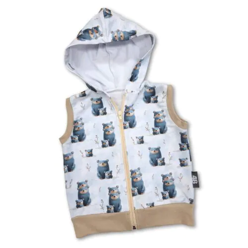 4BABIES "Dörmikék" cipzáras kapucnis mellény, 86-92-es méret