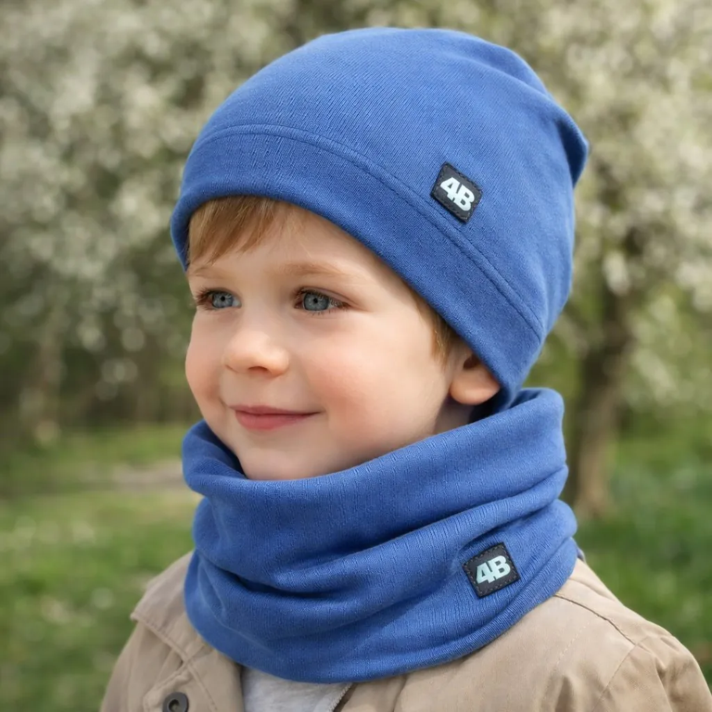 4BABIES Komfort sapka & sál szett, farmerkék - Image 2