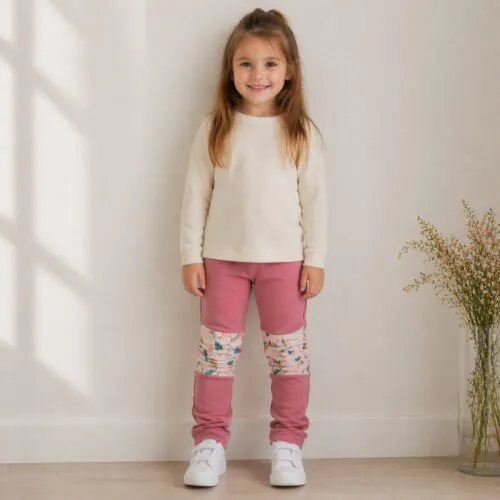 Alternative view of 4BABIES "Rosszcsont" térdfoltos szabadidő nadrág, mályva & Csodapacik