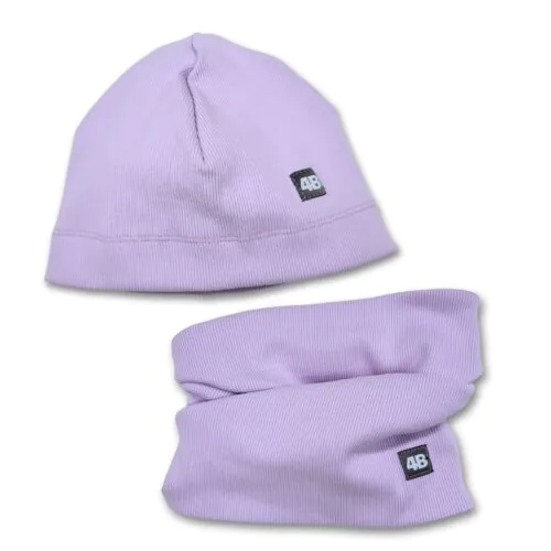 4BABIES Komfort sapka & sál szett, világos pasztell lila