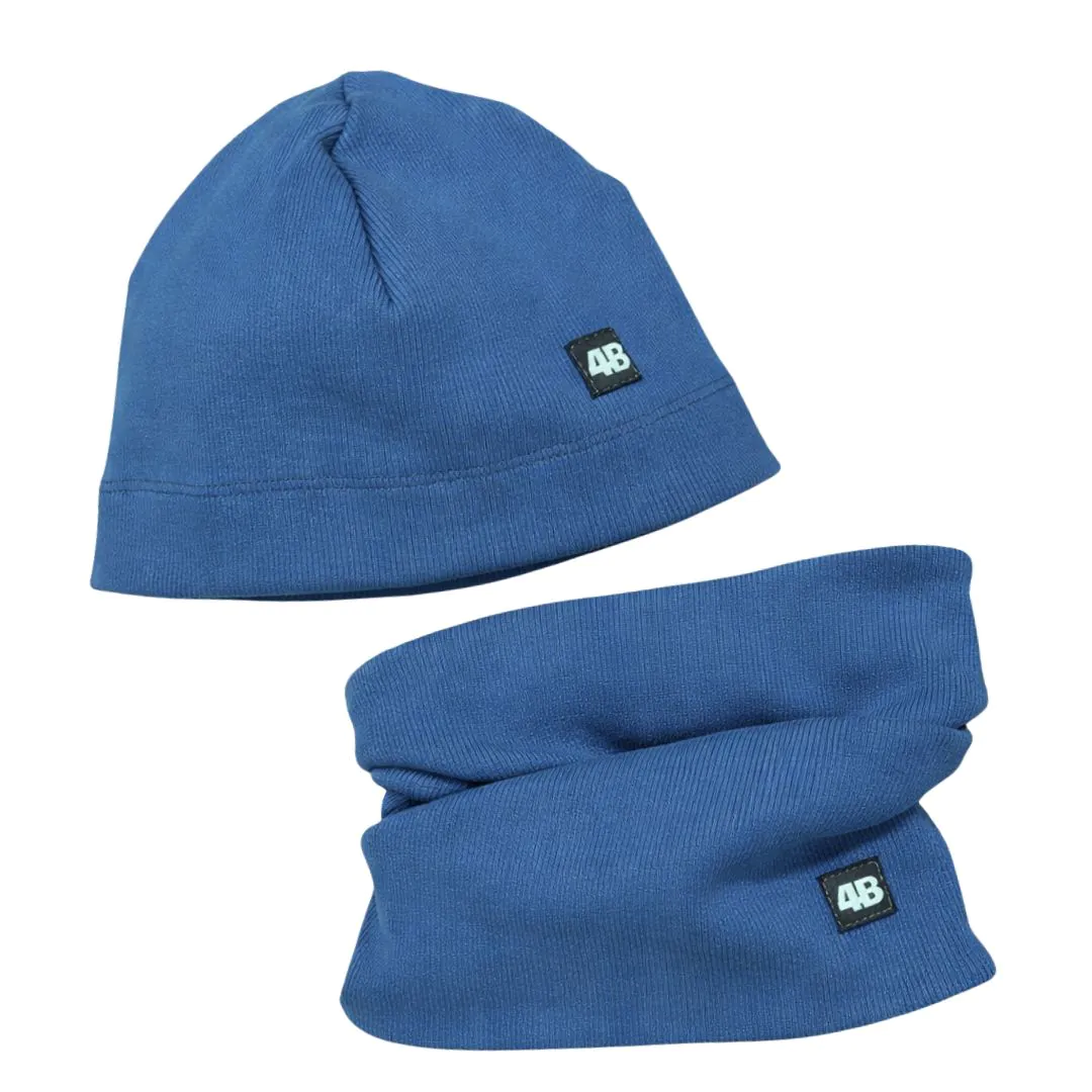 4BABIES Komfort sapka & sál szett, farmerkék