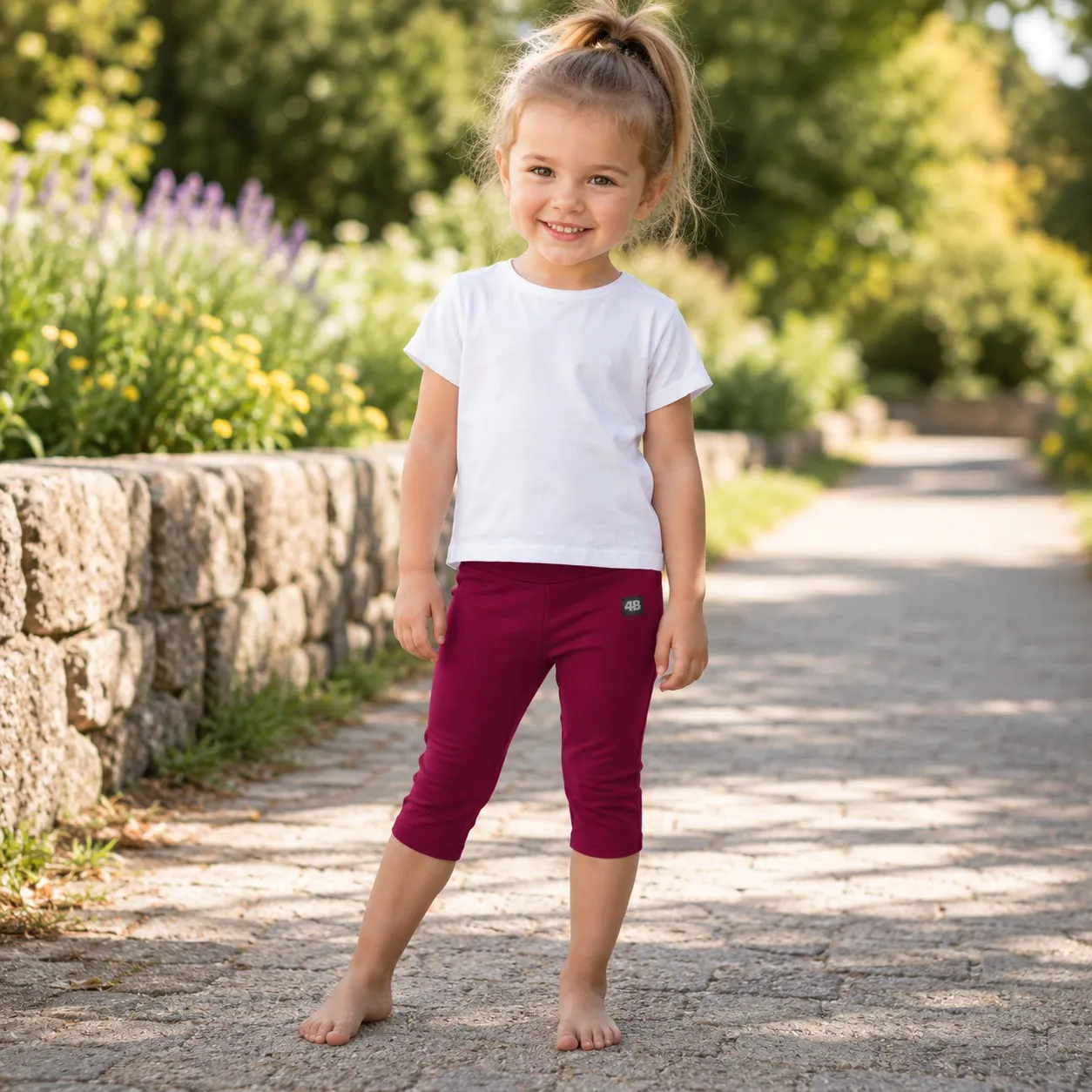 4BABIES Capri leggings, amarant - Image 2