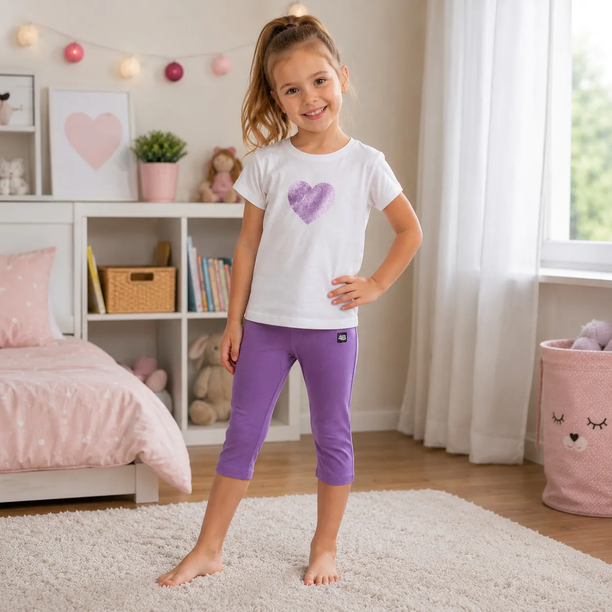 4BABIES Capri leggings, lila - Image 2