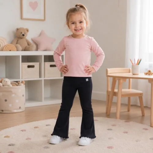 Alternative view of 4BABIES Trapéz leggings, bordás fekete