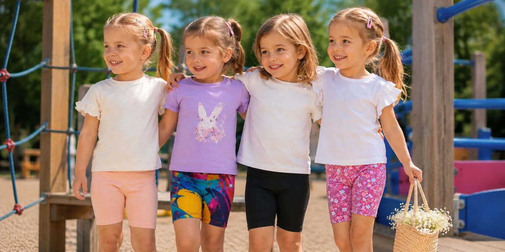 4BABIES Biciklis rövidnadrág 3-as MIXELD MAGAD szett - Image 2