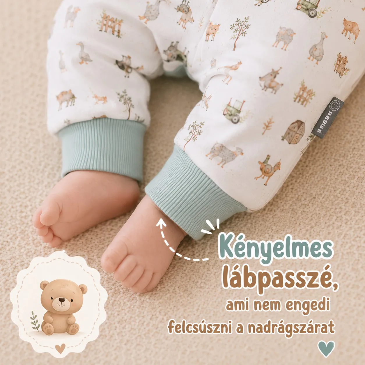 4BABIES "Kicsi farmom" újszülött babaruha + sapi szett - Image 4
